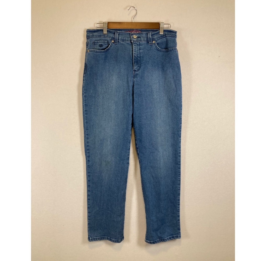 Classic Core Gloria Vanderbilt Women 12S Blue Amanda High Rise Tapered Jeans
